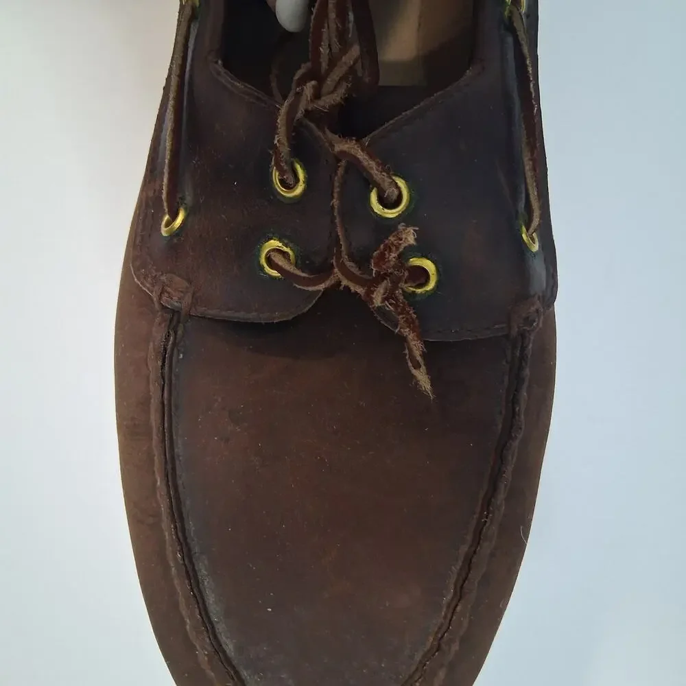 Rockport Men 13XW Boat Shoes Brown Leather Classic Moccasin